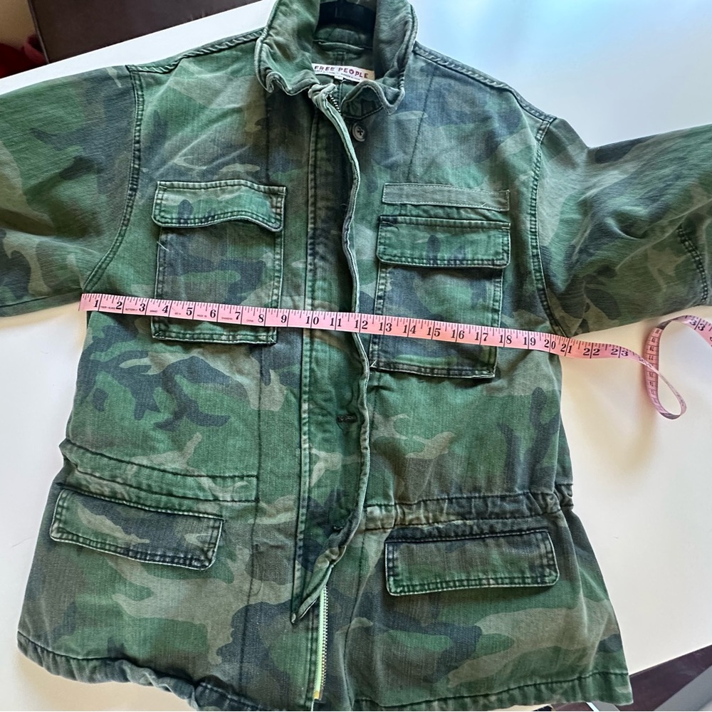 Free People Seize The Day Green Camo Print Utility Jacket - Picture 5 of 7